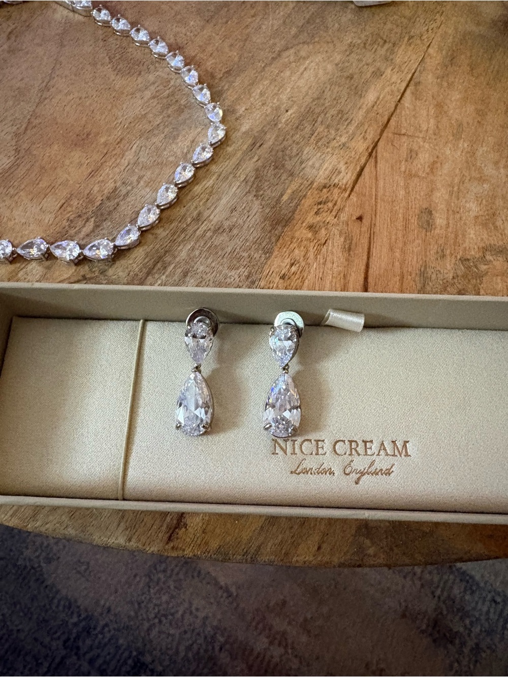 Crystal Drop Earrings in Clear Crystal
